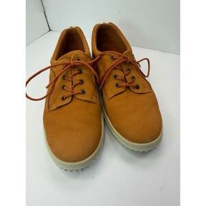 ECCO Soft Shoes Womens EU 38 US 7.5 Orange Suede Leather Walking‎ Oxford 19003